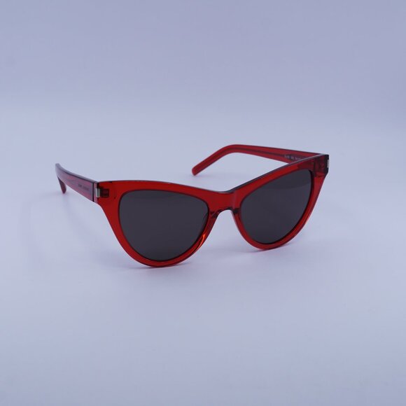 Saint Laurent SL425 005 Sunglasses Red Cat Eye Frame, Black Lenses - Picture 9 of 12